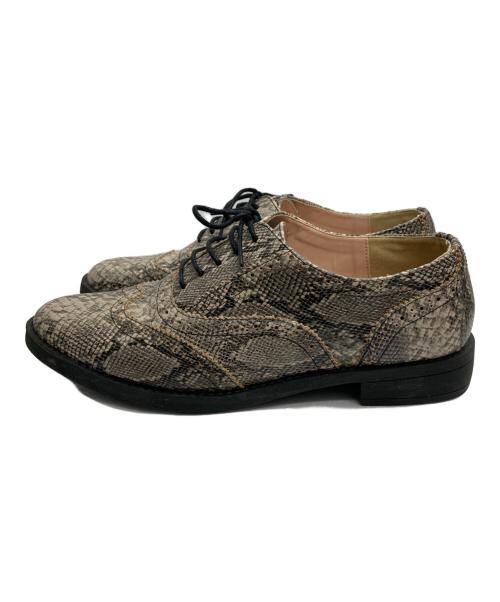 MACKINTOSH PHILOSOPHY（マッキントッシュ フィロソフィー）MACKINTOSH PHILOSOPHY (マッキントッシュ フィロソフィー) パイソン型押しシューズ ブラウン サイズ:24cmの古着・服飾アイテム