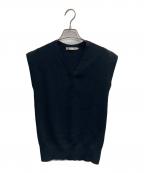 icBアイシービー）の古着「レーヨンストレッチ  Vネックプルオーバー」｜ブラック