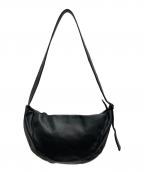 ear PAPILLONNERイアパピヨネ）の古着「ハーフムーンレザーショルダーバッグ」｜ブラック