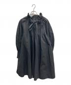 jemma atelierジェマアトリエ）の古着「フリルギャザーフレアチュニックワンピース」｜ブラック