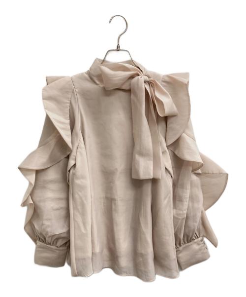 Snidel（スナイデル）Snidel (スナイデル) Sustainableオーガンシースルーブラウス ベージュ サイズ:ONE　SIZEの古着・服飾アイテム