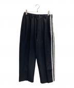 Y-3ワイスリー）の古着「3ストライプ イージースラックス ワイドパンツ」｜ブラック