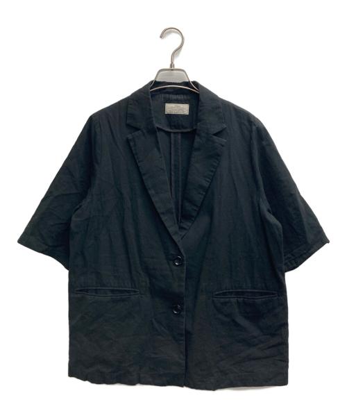 JOURNAL STANDARD（ジャーナルスタンダード）JOURNAL STANDARD (ジャーナルスタンダード) フランダースリネン混ハーフスリーブジャケット ブラック サイズ:Fの古着・服飾アイテム