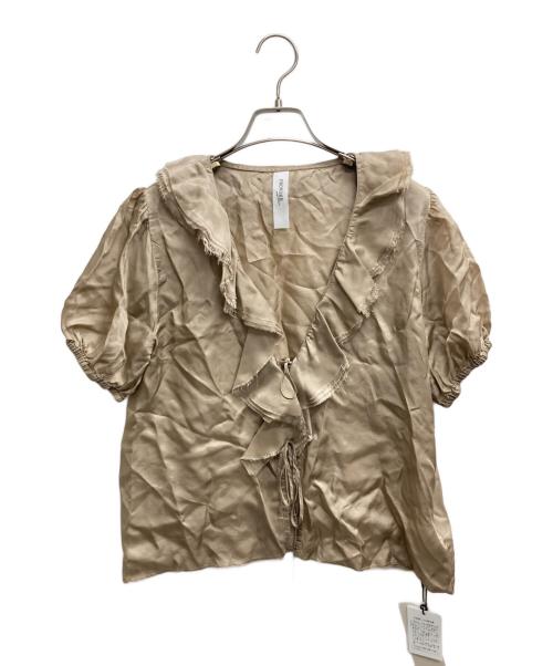 provoke（プロヴォーク）PROVOKE (プロヴォーク) cupro raffle collar BL ブラウン サイズ:Fの古着・服飾アイテム