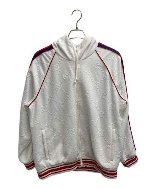 GUCCI（グッチ）GUCCI (グッチ) GG Jacquard Jersey Zip Jacket ホワイト サイズ:Lの古着・服飾アイテム