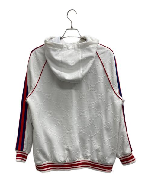 GUCCI（グッチ）GUCCI (グッチ) GG Jacquard Jersey Zip Jacket ホワイト サイズ:Lの古着・服飾アイテム