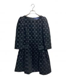 M'S GRACY（エムズグレイシー）の古着「ドットとリボンのワンピース」｜ブラック