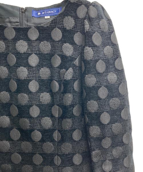 M'S GRACY（エムズグレイシー）M'S GRACY (エムズグレイシー) ドットとリボンのワンピース ブラック サイズ:38の古着・服飾アイテム