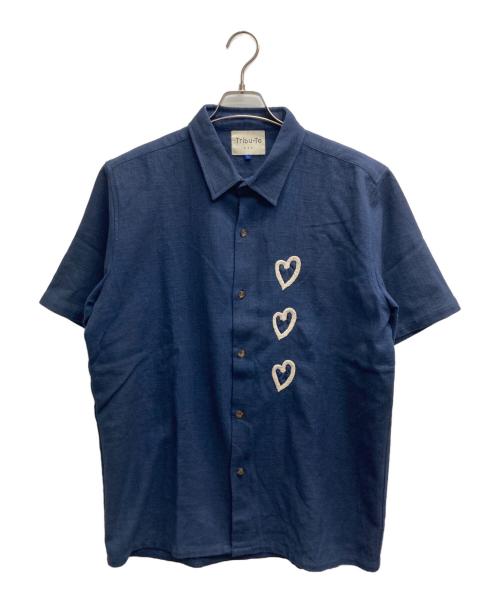 Tribu-To（トリビュート）Tribu-To (トリビュート) 半袖シャツ ネイビー サイズ:Lの古着・服飾アイテム