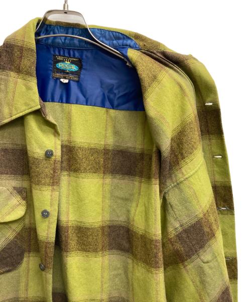 REGAL（リーガル）REGAL (リーガル) チェックフラップオープンカラーシャツ グリーン サイズ:Lの古着・服飾アイテム