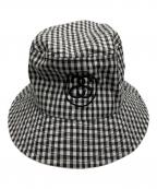 stussyステューシー）の古着「ギンガムチェックハット」｜グレー