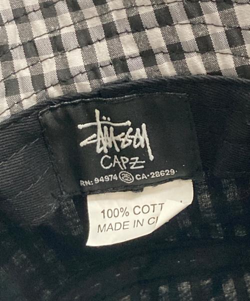 stussy（ステューシー）stussy (ステューシー) ギンガムチェックハット グレー サイズ:S-Mの古着・服飾アイテム