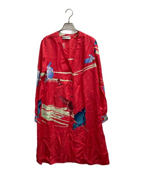 LEONARD（レオナール）LEONARD (レオナール) 総柄シルクワンピース レッド サイズ:36の古着・服飾アイテム