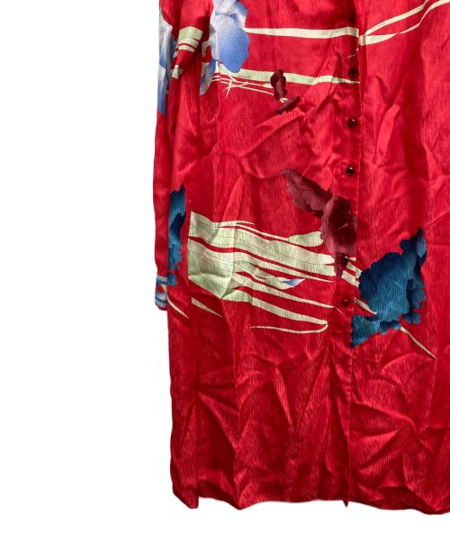 LEONARD（レオナール）LEONARD (レオナール) 総柄シルクワンピース レッド サイズ:36の古着・服飾アイテム