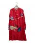 LEONARD（レオナール）の古着「総柄シルクワンピース」｜レッド
