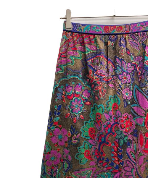 LEONARD（レオナール）LEONARD (レオナール) シルク混総柄スカート ブラウン サイズ:66の古着・服飾アイテム