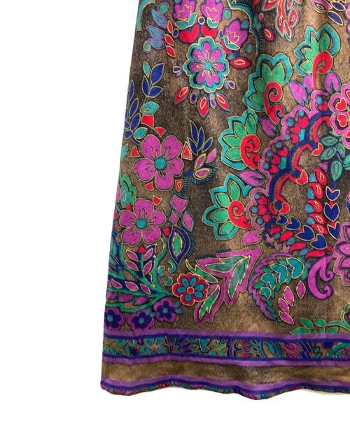 LEONARD（レオナール）LEONARD (レオナール) シルク混総柄スカート ブラウン サイズ:66の古着・服飾アイテム