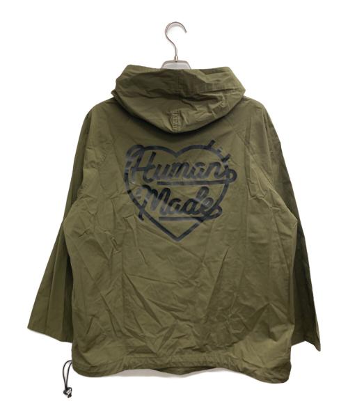HUMAN MADE（ヒューマンメイド）HUMAN MADE (ヒューマンメイド) 22AW HALF-ZIP ANORAK オリーブ サイズ:Sの古着・服飾アイテム