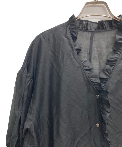 SLOBE IENA（スローブ イエナ）SLOBE IENA (スローブ イエナ) カールマイヤーミニフリル 5分袖ブラウス ブラック サイズ:記載無しの古着・服飾アイテム