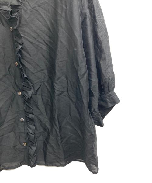 SLOBE IENA（スローブ イエナ）SLOBE IENA (スローブ イエナ) カールマイヤーミニフリル 5分袖ブラウス ブラック サイズ:記載無しの古着・服飾アイテム