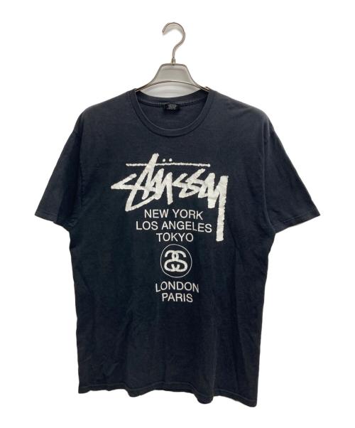 stussy（ステューシー）stussy (ステューシー) WORLD TOUR TEE ブラック サイズ:Lの古着・服飾アイテム