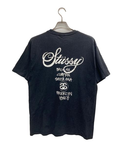 stussy（ステューシー）stussy (ステューシー) WORLD TOUR TEE ブラック サイズ:Lの古着・服飾アイテム