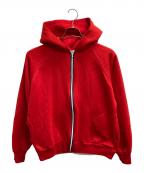USEDユーズド）の古着「アクリルジップパーカー」｜レッド