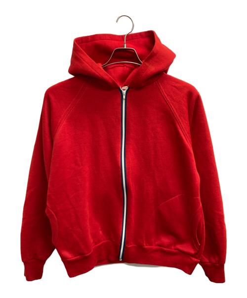 USED（ユーズド）USED (ユーズド) アクリルジップパーカー レッド サイズ:表記無しの古着・服飾アイテム