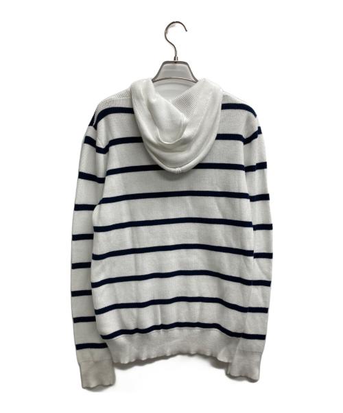 POLO RALPH LAUREN（ポロ・ラルフローレン）POLO RALPH LAUREN (ポロ・ラルフローレン) ボーダーニットパーカー ホワイト サイズ:XLの古着・服飾アイテム