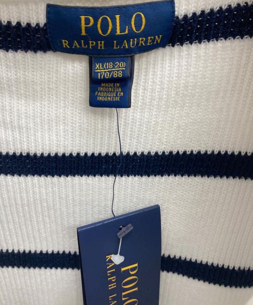 POLO RALPH LAUREN（ポロ・ラルフローレン）POLO RALPH LAUREN (ポロ・ラルフローレン) ボーダーニットパーカー ホワイト サイズ:XLの古着・服飾アイテム