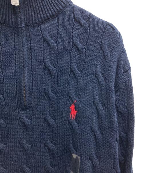POLO RALPH LAUREN（ポロ・ラルフローレン）POLO RALPH LAUREN (ポロ・ラルフローレン) ハーフジップニット ネイビー サイズ:Sの古着・服飾アイテム