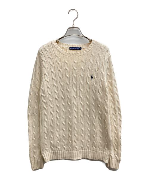 RALPH LAUREN（ラルフローレン）RALPH LAUREN (ラルフローレン) ケーブルニット アイボリー サイズ:Mの古着・服飾アイテム