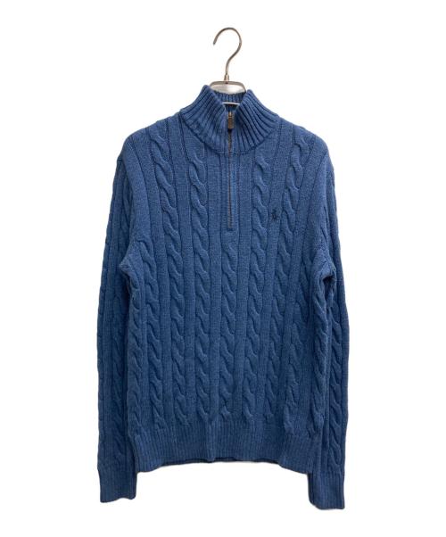 POLO RALPH LAUREN（ポロ・ラルフローレン）POLO RALPH LAUREN (ポロ・ラルフローレン) ハーフジップニット ブルー サイズ:XSの古着・服飾アイテム