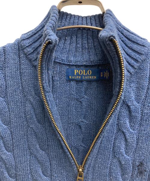 POLO RALPH LAUREN（ポロ・ラルフローレン）POLO RALPH LAUREN (ポロ・ラルフローレン) ハーフジップニット ブルー サイズ:XSの古着・服飾アイテム