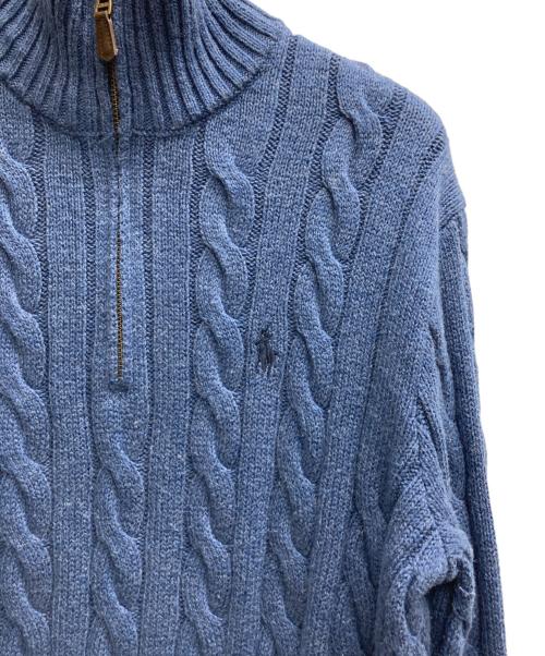 POLO RALPH LAUREN（ポロ・ラルフローレン）POLO RALPH LAUREN (ポロ・ラルフローレン) ハーフジップニット ブルー サイズ:XSの古着・服飾アイテム