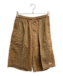 stussy（ステューシー）の古着「ロゴ刺繍レオパードショーツ」｜ブラウン