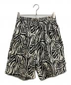 stussyステューシー）の古着「00ｓゼブラショーツ」｜ホワイト×ブラック