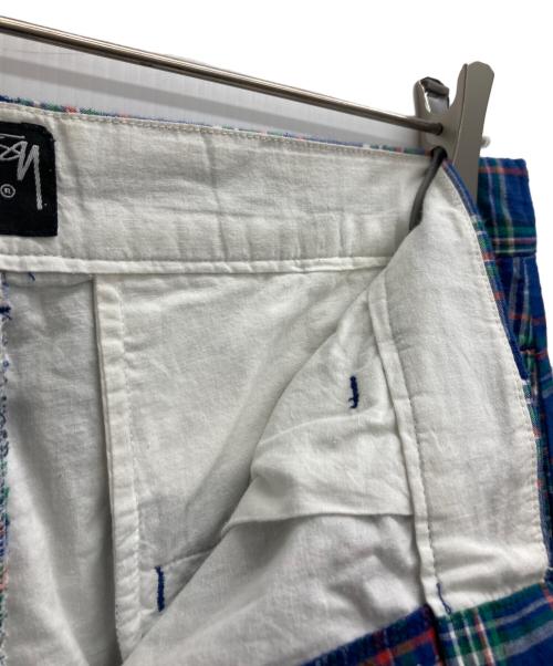 stussy（ステューシー）stussy (ステューシー) 00ｓチェックハーフパンツ ブルー サイズ:34の古着・服飾アイテム