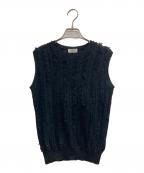 IENAイエナ）の古着「フリンジノースリーブニット」｜ブラック