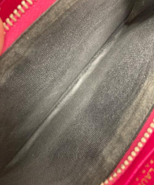 Saint Laurent Paris（サンローランパリ）Saint Laurent Paris (サンローランパリ) Vステッチレザー ラウンドジップウォレット ピンクの古着・服飾アイテム