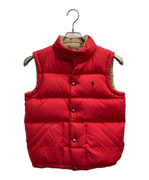 POLO RALPH LAUREN（ポロ・ラルフローレン）POLO RALPH LAUREN (ポロ・ラルフローレン) リバーシブルダウンベスト レッド×ベージュ サイズ:Mの古着・服飾アイテム