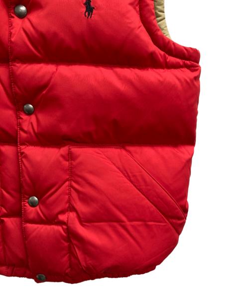 POLO RALPH LAUREN（ポロ・ラルフローレン）POLO RALPH LAUREN (ポロ・ラルフローレン) リバーシブルダウンベスト レッド×ベージュ サイズ:Mの古着・服飾アイテム