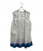 45Rフォーティファイブ・アール）の古着「グラデーションプリーツブラウス」｜ホワイト×ブルー