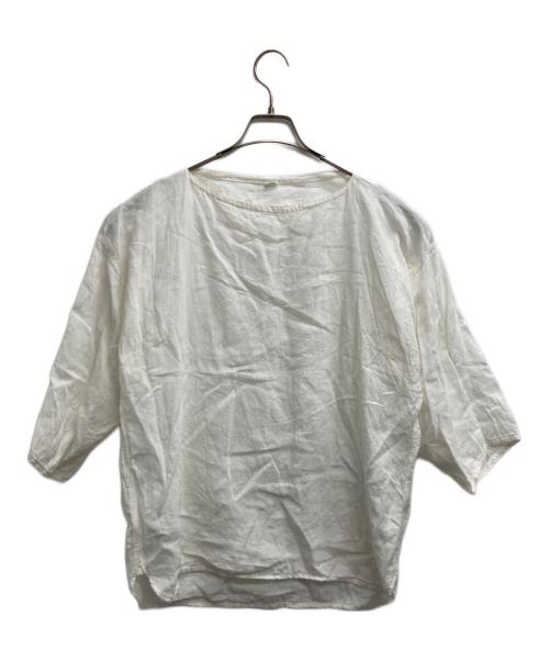 45R（フォーティファイブ・アール）45R (フォーティファイブ・アール) インドリネン平のやっこブラウス ホワイト サイズ:表記無しの古着・服飾アイテム