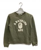 A BATHING APEア ベイシング エイプ）の古着「ロゴプリントスウェット」｜カーキ
