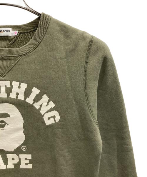 A BATHING APE（ア ベイシング エイプ）A BATHING APE (ア ベイシング エイプ) ロゴプリントスウェット カーキ サイズ:XSの古着・服飾アイテム