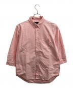 stussyステューシー）の古着「7分袖ボタンダウンシャツ」｜ピンク