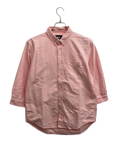 stussy（ステューシー）stussy (ステューシー) 7分袖ボタンダウンシャツ ピンク サイズ:Mの古着・服飾アイテム