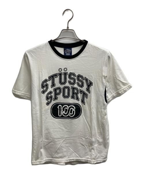 stussy（ステューシー）stussy (ステューシー) 発砲プリントリンガーTシャツ ホワイト サイズ:Mの古着・服飾アイテム