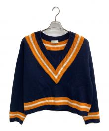 NEON SIGN（ネオンサイン）の古着「Vネックニット」｜ネイビー